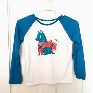 Kids Bright Plaid Doggie Long Sleeve Tee